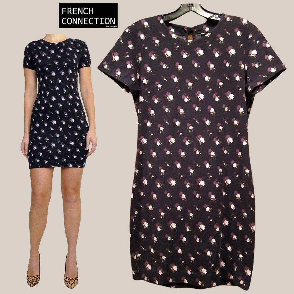 French Connection NEW Boho Cottagecore Romonov Rose Floral Shift Dress 8